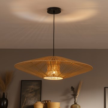 Brilagi - Lampa wisząca na lince CERIA BOHO 1xE27/40W/230V śr. 70 cm czarny/brązowy