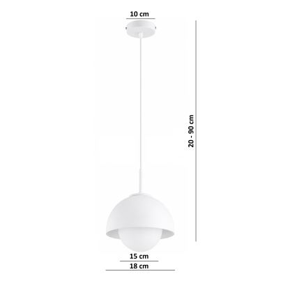 BRILAGI - Lampa wisząca na lince COSMO 1xE27/60W/230V śr. 18 cm biała
