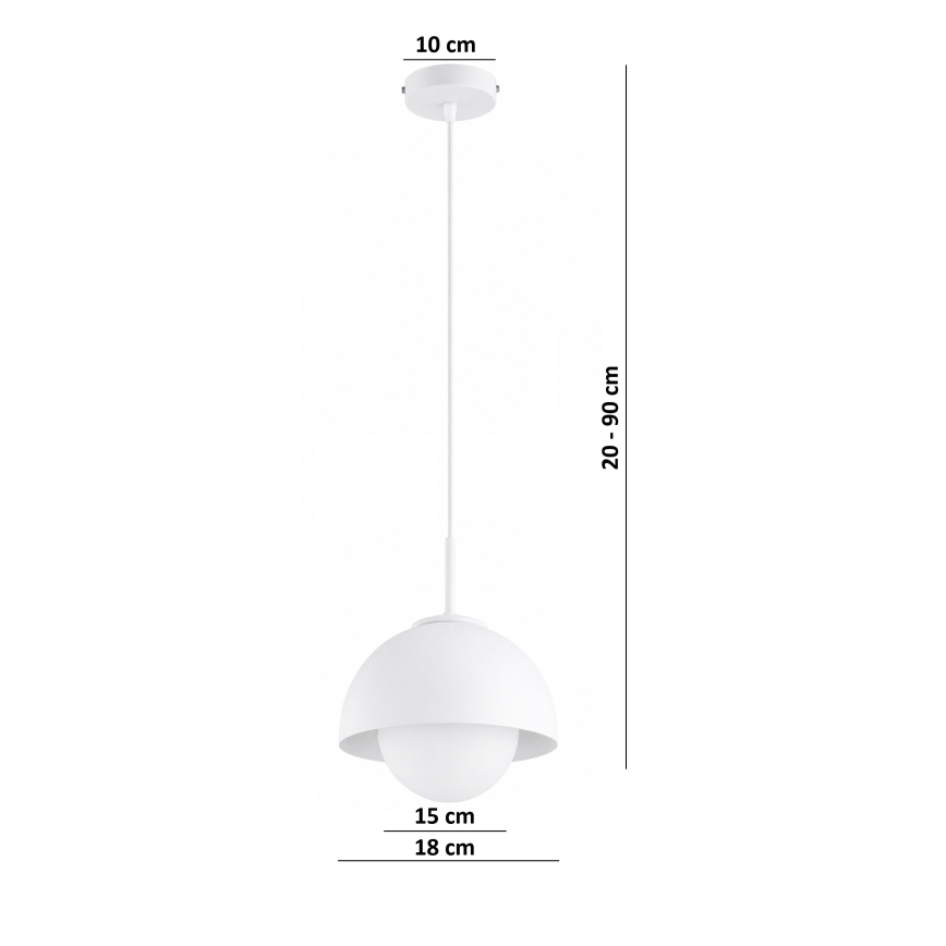 BRILAGI - Lampa wisząca na lince COSMO 1xE27/60W/230V śr. 18 cm biała
