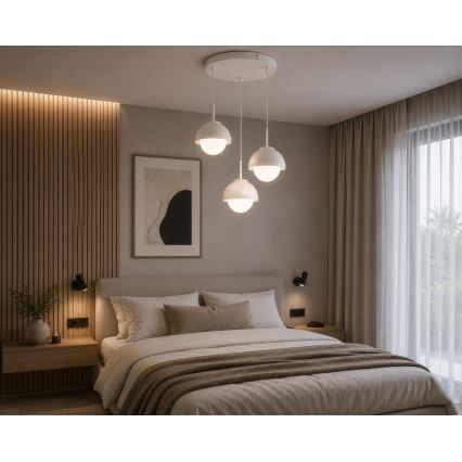 BRILAGI - Lampa wisząca na lince COSMO 3xE27/60W/230V biała/złota