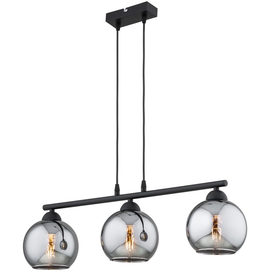 Brilagi - Lampa wisząca na lince DIOR 3xE27/60W/230V czarna/przydymiona szara
