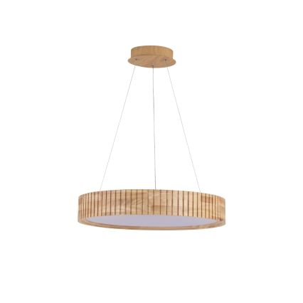 Brilagi - Żyrandol LED na lince FALCON WOOD MODERN LED/30W/230V 3000/4000/6000K Ø 45 cm drewno