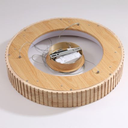 Brilagi - Żyrandol LED na lince FALCON WOOD MODERN LED/30W/230V 3000/4000/6000K Ø 45 cm drewno