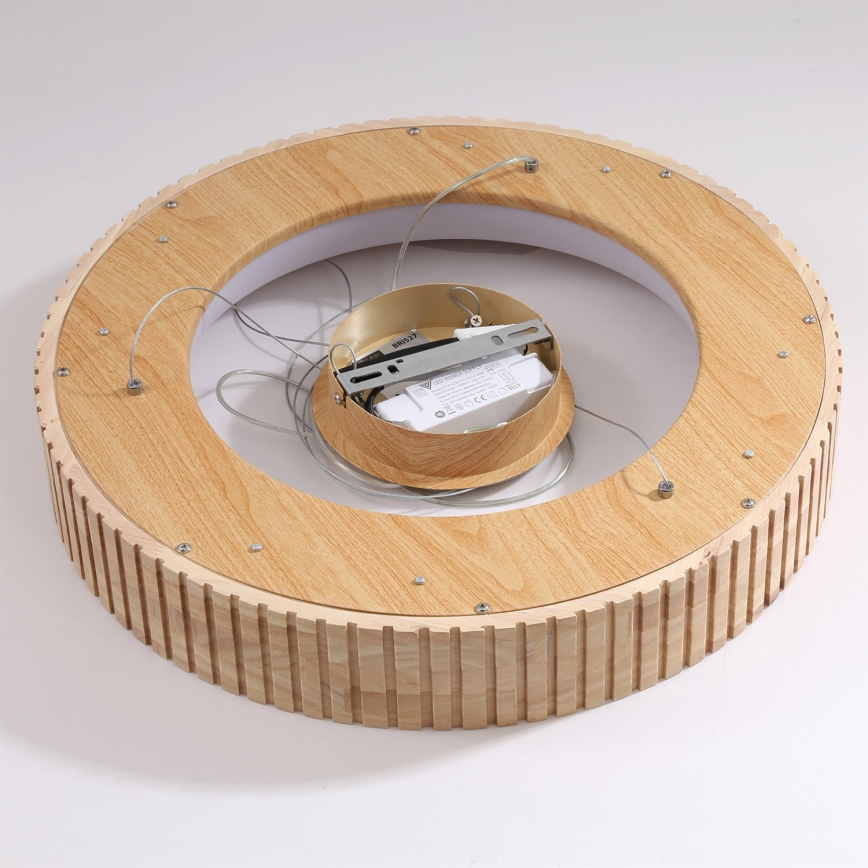 Brilagi - Żyrandol LED na lince FALCON WOOD MODERN LED/30W/230V 3000/4000/6000K Ø 45 cm drewno