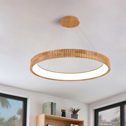 Brilagi - LED żyrandol na lince FALCON WOOD MODERN LED/60W/230V 3000/4000/6000K śr. 80 cm drewno