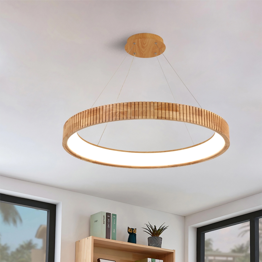 Brilagi - LED żyrandol na lince FALCON WOOD MODERN LED/60W/230V 3000/4000/6000K śr. 80 cm drewno