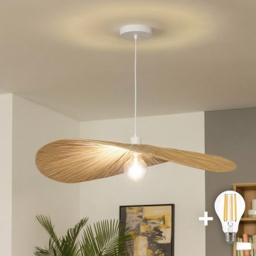 Brilagi - Lampa wisząca na lince LED CERIA BOHO 1xE27/40W/230V Ø 80 cm rafia