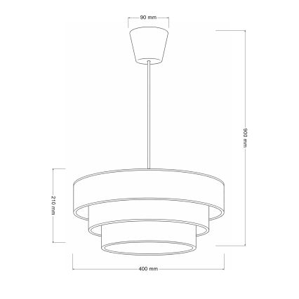 Brilagi - Lampa wisząca na lince LUNETA 1xE27/60W/230V śr. 40 cm brązowa/beżowa/kremowa