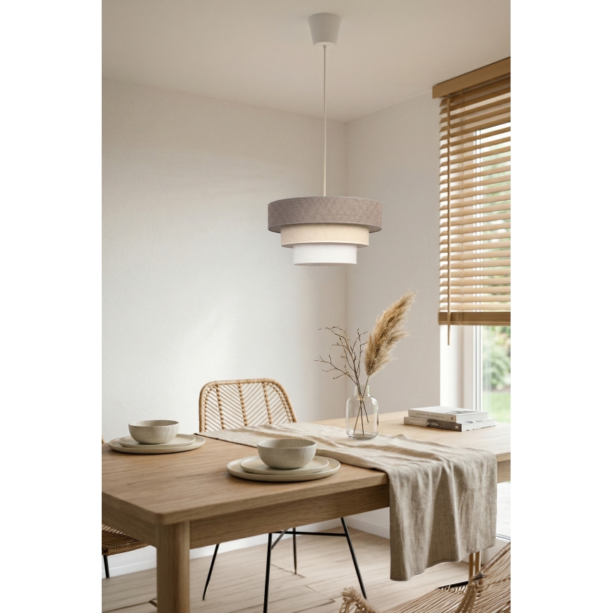 Brilagi - Lampa wisząca na lince LUNETA 1xE27/60W/230V śr. 40 cm szary/kremowy/biały