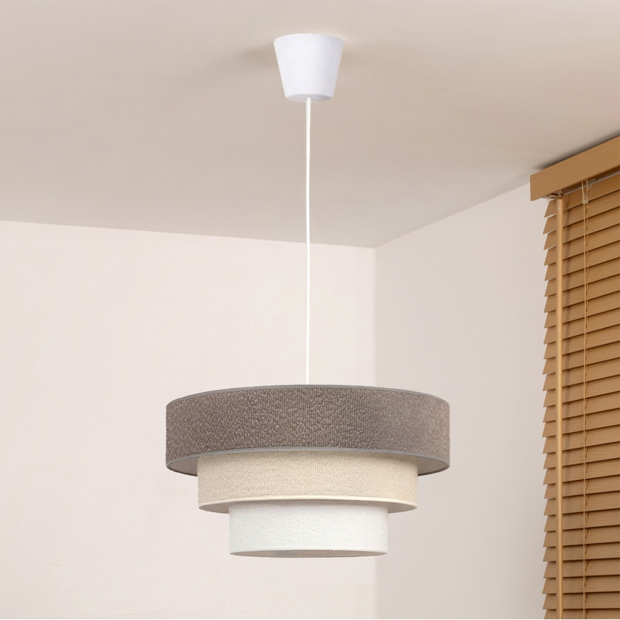 Brilagi - Lampa wisząca na lince LUNETA 1xE27/60W/230V śr. 40 cm szary/kremowy/biały