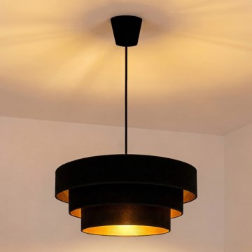 Brilagi - Lampa wisząca na lince LUNETA 1xE27/60W/230V Ø 40 cm czarny/złoty