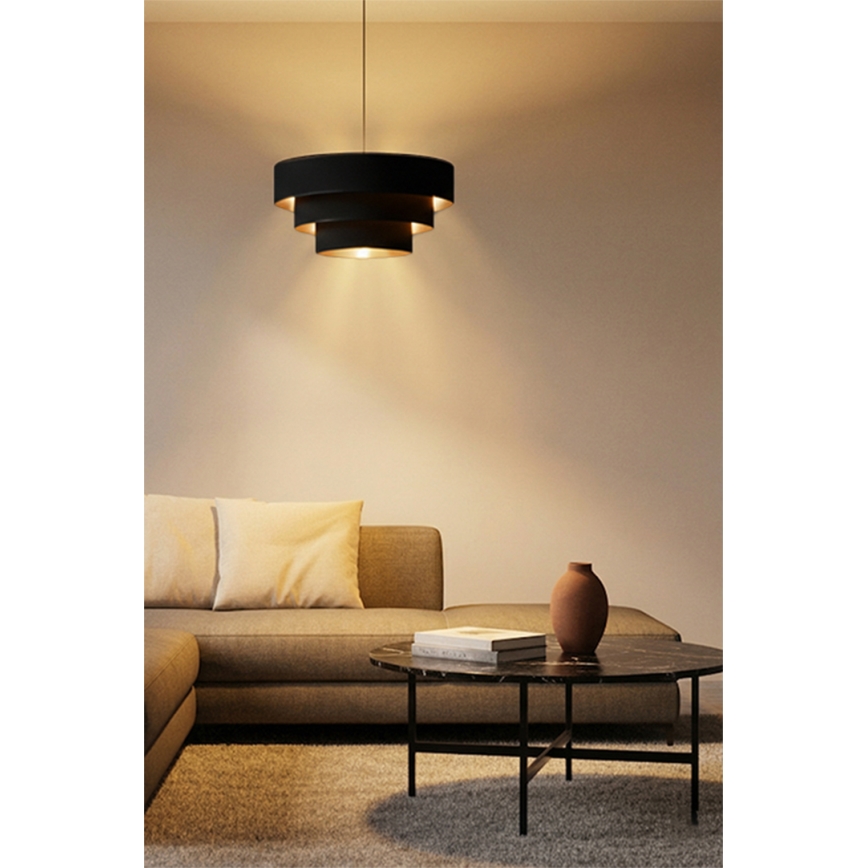 Brilagi - Lampa wisząca na lince LUNETA 1xE27/60W/230V Ø 40 cm czarny/złoty