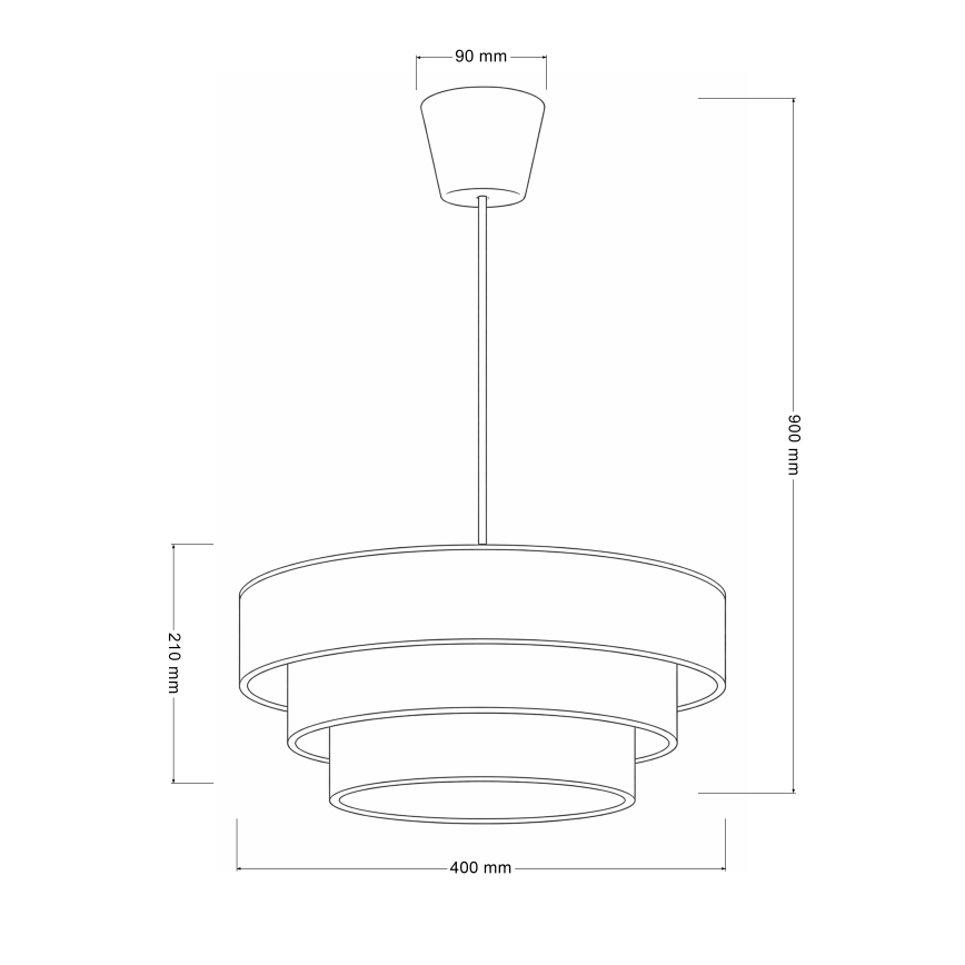 Brilagi - Lampa wisząca na lince LUNETA 1xE27/60W/230V Ø 40 cm czarny/złoty