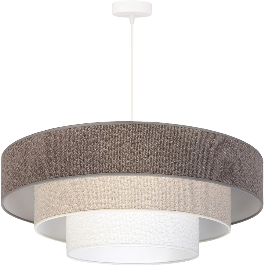Brilagi - Lampa wisząca na lince LUNETA 3xE27/60W/230V Ø80 cm szary/kremowy/biały