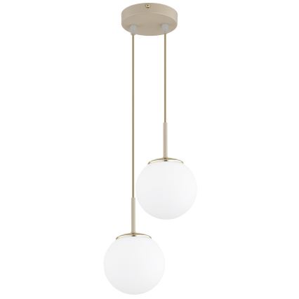 Brilagi - Lampa wisząca na lince MILO ECRU 2xE27/60W/230V beżowy/złoty