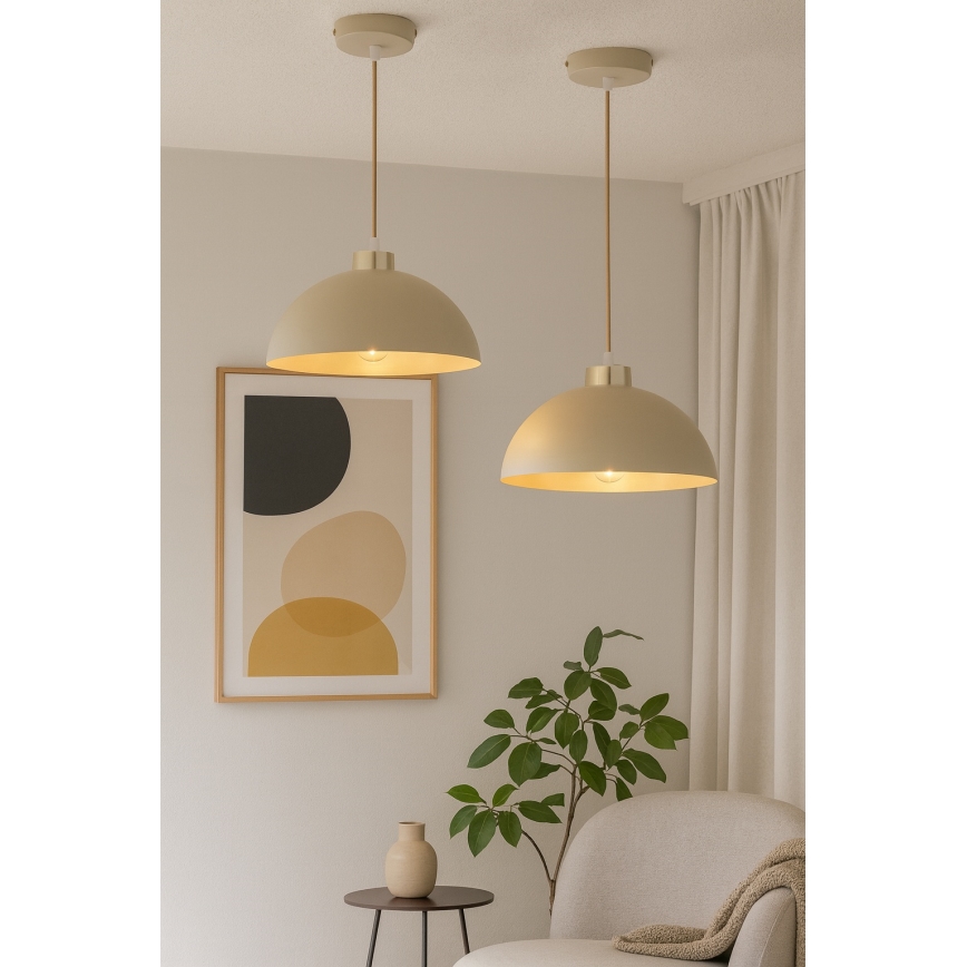 Brilagi - Lampa wisząca na lince MOON 1xE27/60W/230V śr. 30 cm beżowo-złota