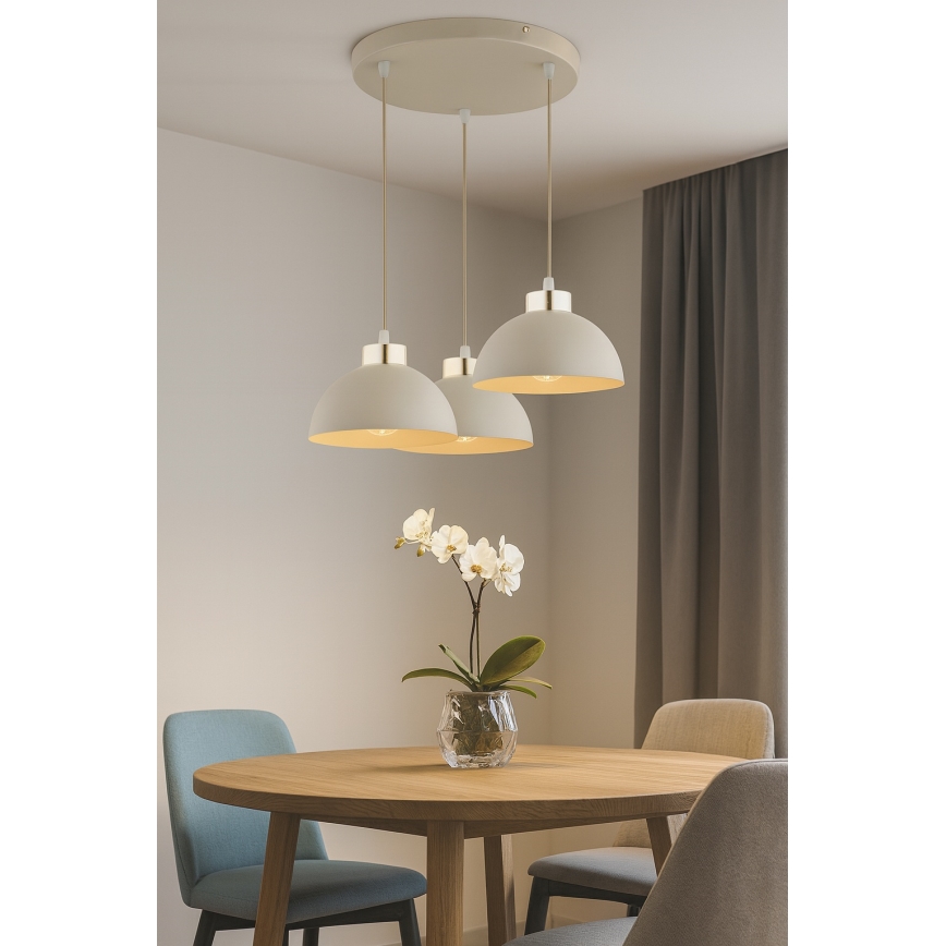 Brilagi - Lampa wisząca na lince MOON 3xE27/60W/230V beżowa/złota