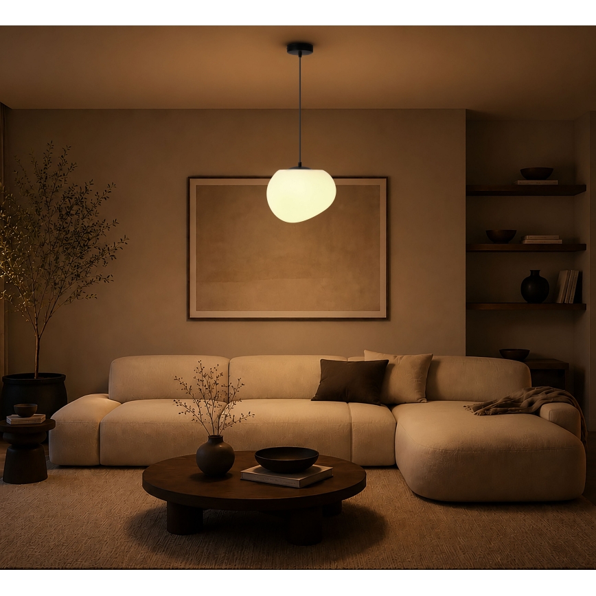 BRILAGI - Lampa wisząca na lince PEBBLES 1xE27/40W/230V śr. 25 cm czarna