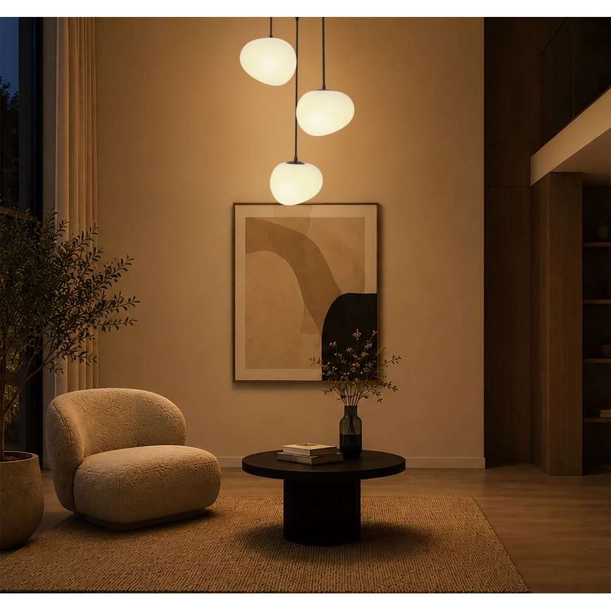 BRILAGI - Lampa wisząca na lince PEBBLES 3xE27/40W/230V średnica 42 cm czarny