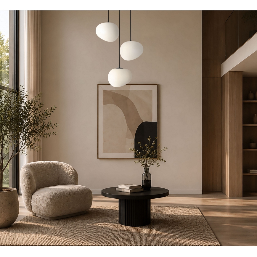 BRILAGI - Lampa wisząca na lince PEBBLES 3xE27/40W/230V średnica 42 cm czarny