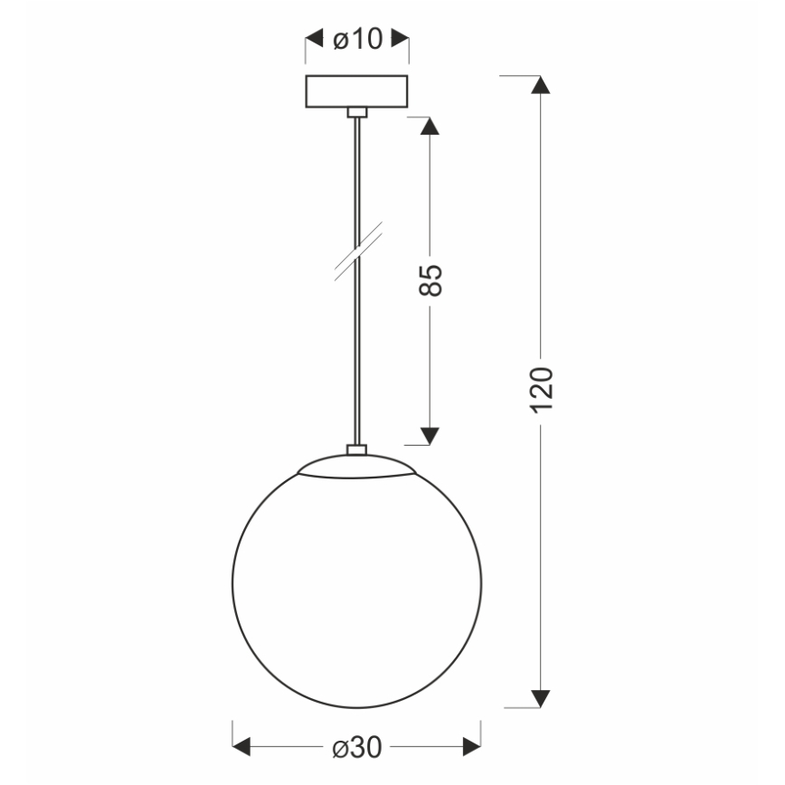 BRILAGI - Lampa wisząca na lince POLOS 1xE27/40W/230V śr. 30 cm czarna