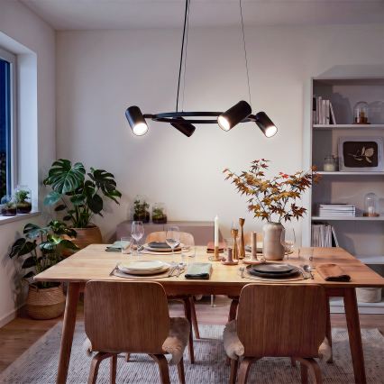 BRILAGI - Lampa wisząca na lince SELE 4xGU10/30W/230V czarna