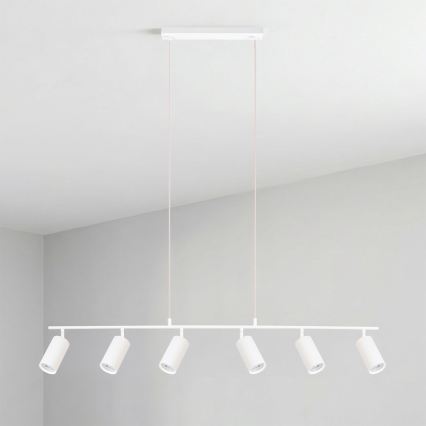 Brilagi - Lampa wisząca na lince SELE 6xGU10/30W/230V biała