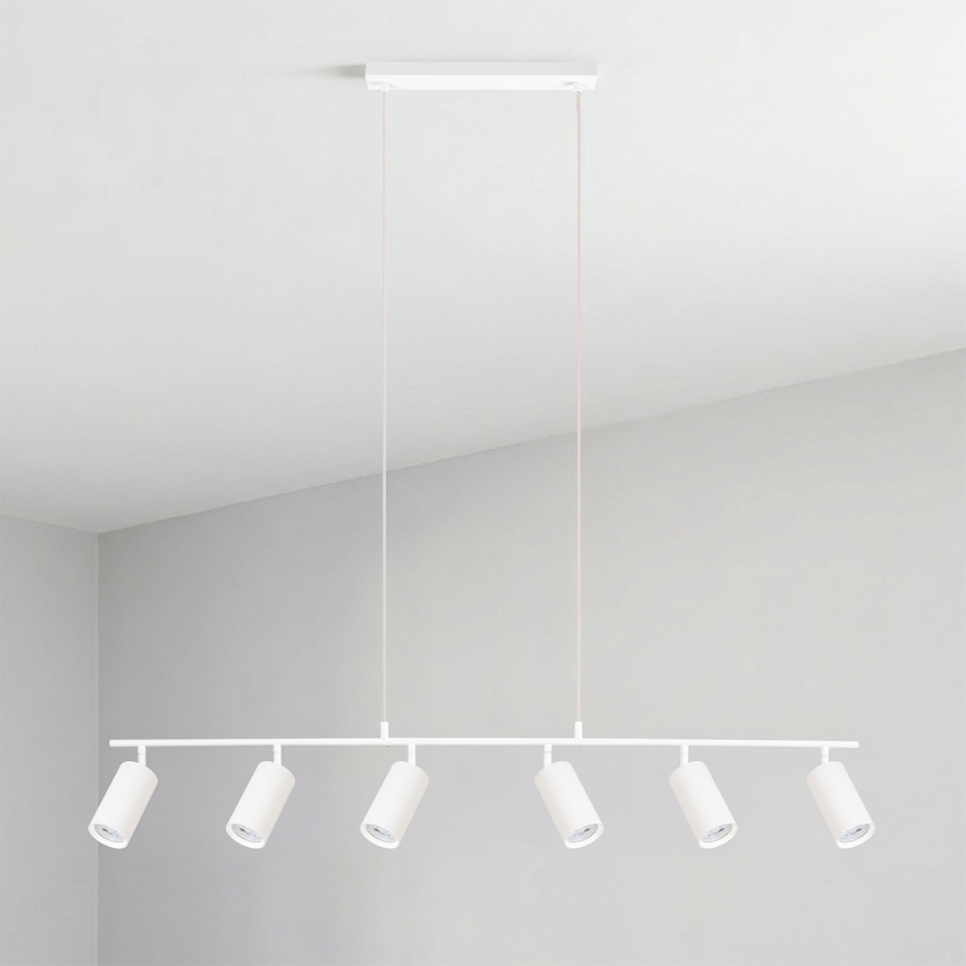 Brilagi - Lampa wisząca na lince SELE 6xGU10/30W/230V biała