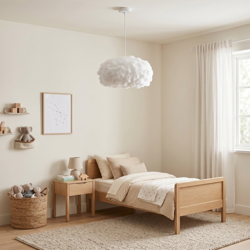 Brilagi - Lampa wisząca na lince SOLEAIR 1xE27/60W/230V śr. 45 cm biała
