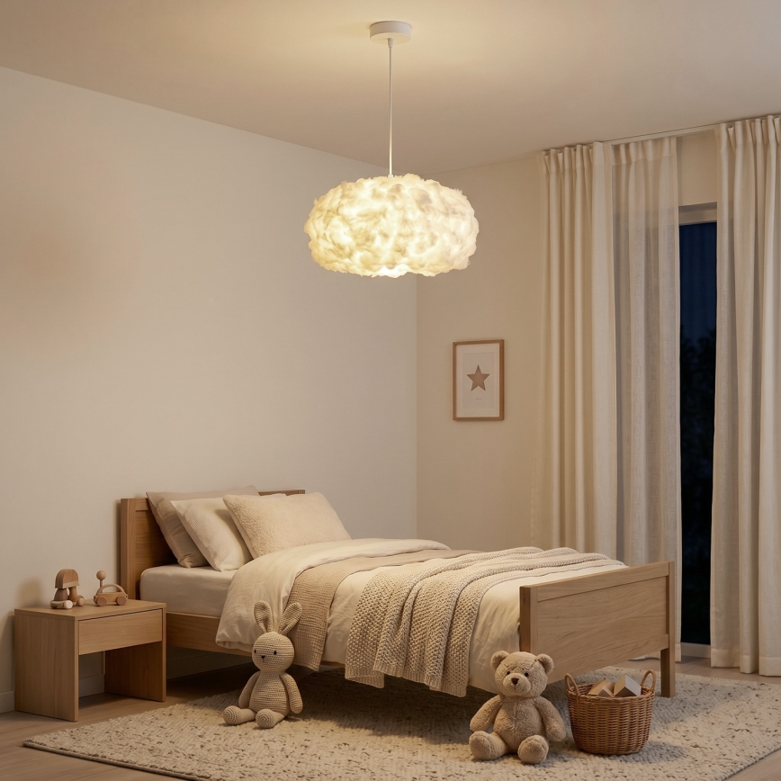 Brilagi - Lampa wisząca na lince SOLEAIR 1xE27/60W/230V śr. 45 cm biała