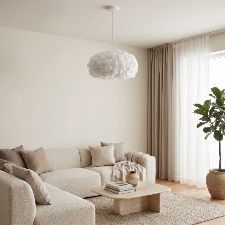 Brilagi - Lampa wisząca na lince SOLEAIR 1xE27/60W/230V śr. 45 cm biała