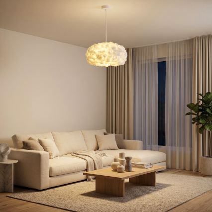 Brilagi - Lampa wisząca na lince SOLEAIR 1xE27/60W/230V śr. 45 cm biała