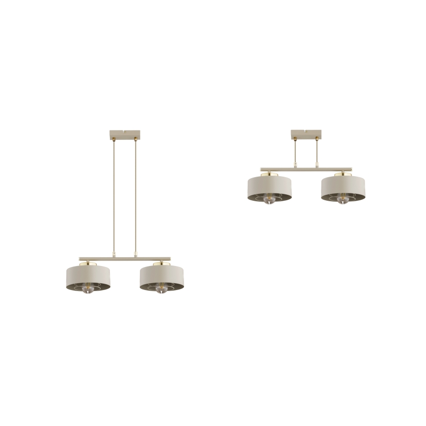 BRILAGI - Lampa wisząca na lince SPRING 2xE27/60W/230V beżowa/złota