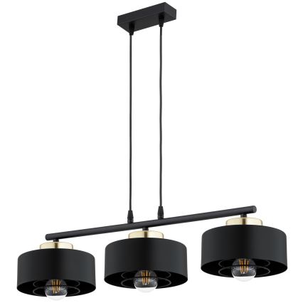 Brilagi - Lampa wisząca na lince SPRING 3xE27/60W/230V czarna/złota