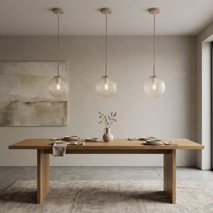 Brilagi - Lampa wisząca na lince STELLA 1xE27/60W/230V śr. 15 cm beżowy/złoty