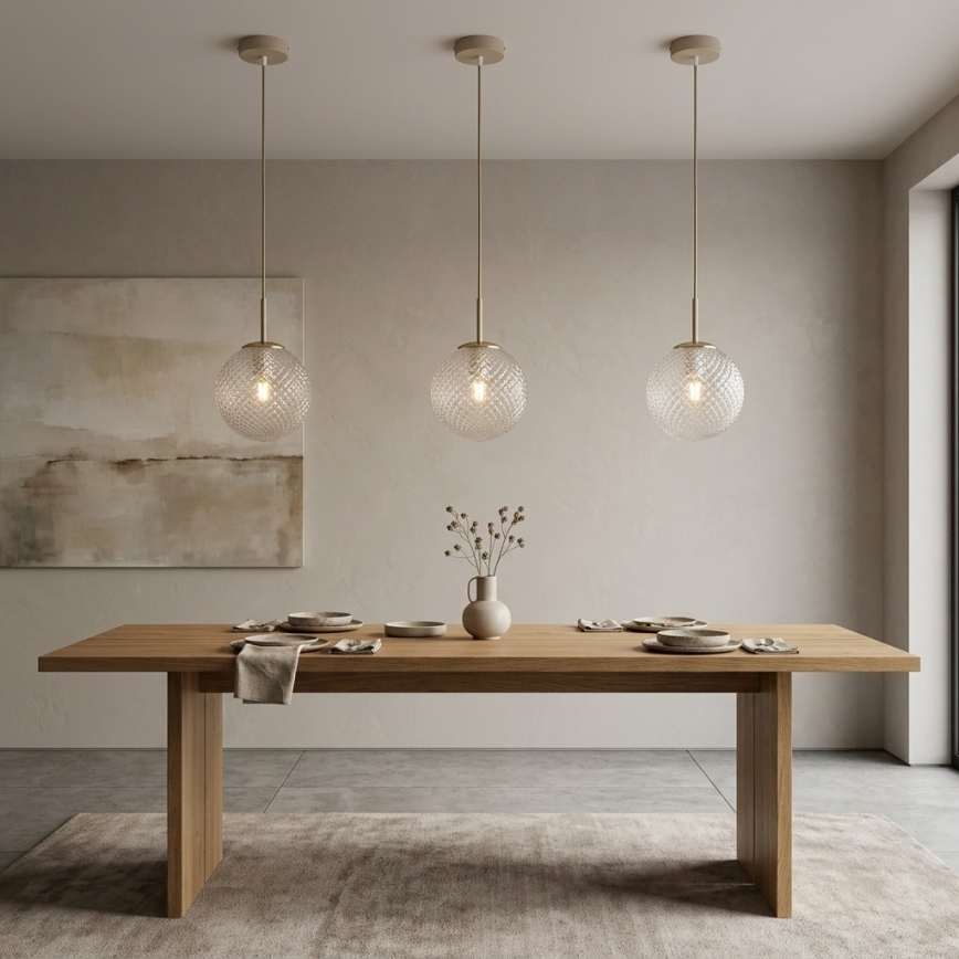 Brilagi - Lampa wisząca na lince STELLA 1xE27/60W/230V śr. 15 cm beżowy/złoty