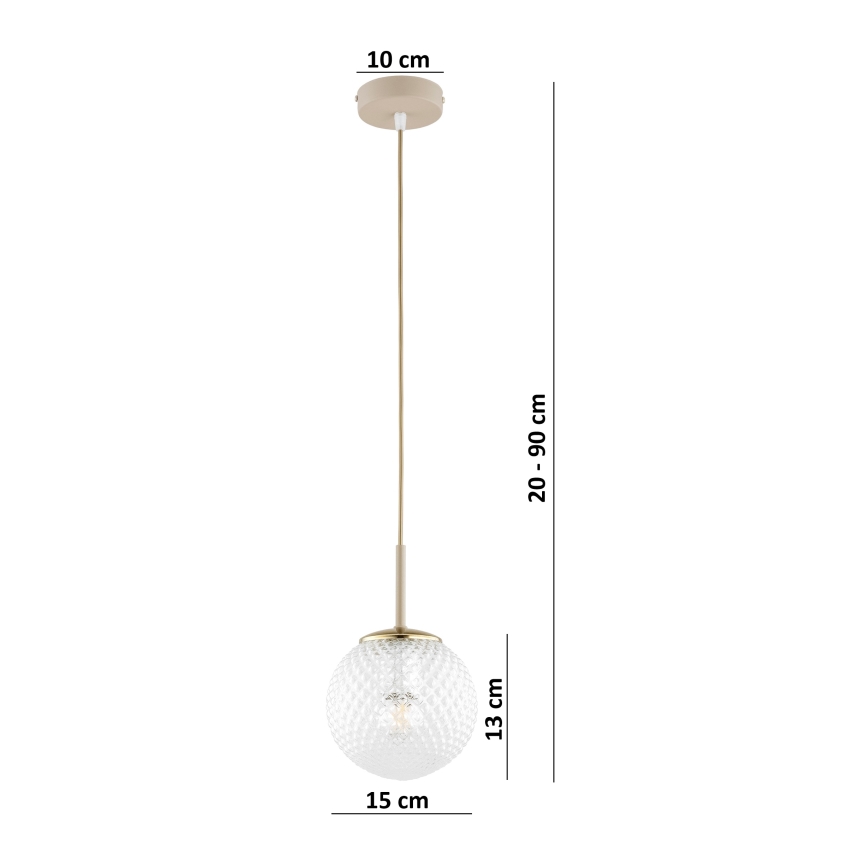 Brilagi - Lampa wisząca na lince STELLA 1xE27/60W/230V śr. 15 cm beżowy/złoty