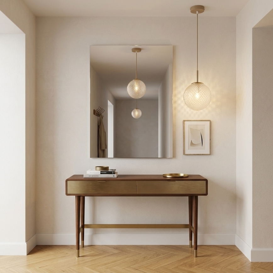 Brilagi - Lampa wisząca na lince STELLA 1xE27/60W/230V śr. 18 cm beżowo-złota