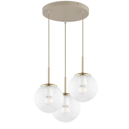 Brilagi - Lampa wisząca na lince STELLA 3xE27/60W/230V beżowo-złota