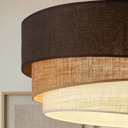 Brilagi - Lampa wisząca na lince TRIO 3xE27/60W/230V śr. 60 cm brązowy/beżowy/biały