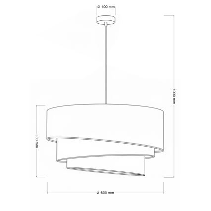 Brilagi - Lampa wisząca na lince TRIO 3xE27/60W/230V śr. 60 cm brązowy/beżowy/biały
