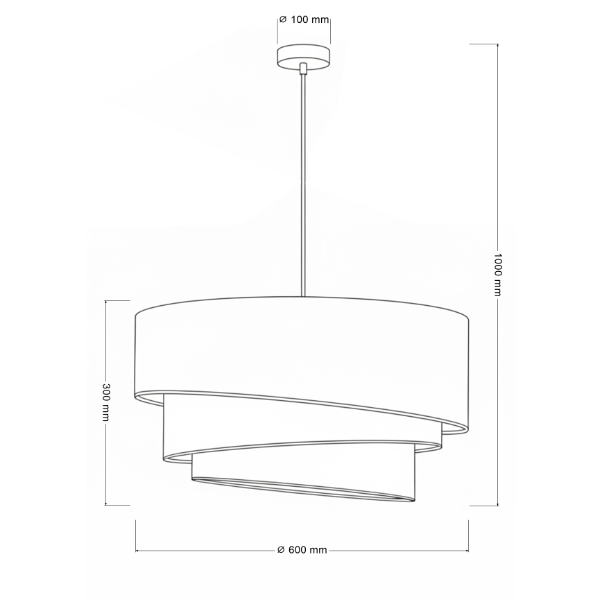 Brilagi - Lampa wisząca na lince TRIO 3xE27/60W/230V śr. 60 cm brązowy/beżowy/biały