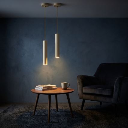 Brilagi - Lampa wisząca na lince TUBE 1xGU10/15W/230V beżowa/złota