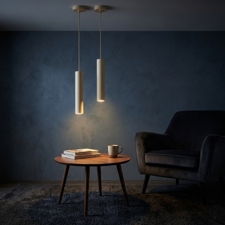 Brilagi - Lampa wisząca na lince TUBE 1xGU10/15W/230V beżowa/złota