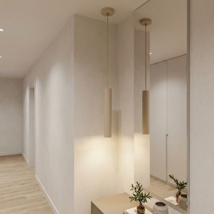 Brilagi - Lampa wisząca na lince TUBE 1xGU10/15W/230V beżowa/złota