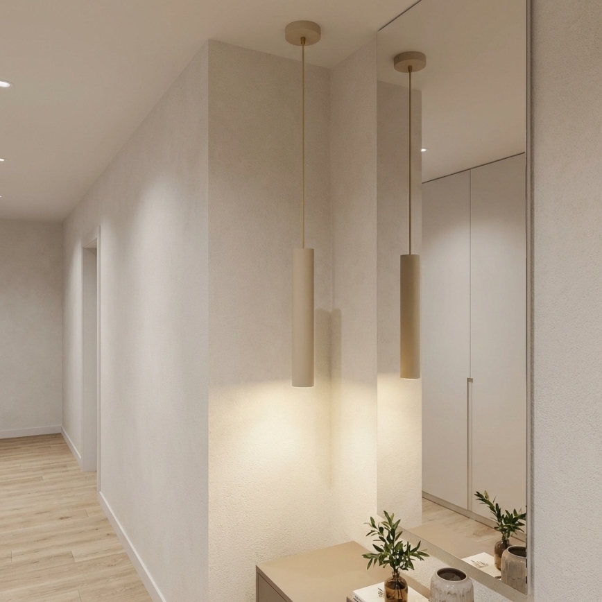 Brilagi - Lampa wisząca na lince TUBE 1xGU10/15W/230V beżowa/złota