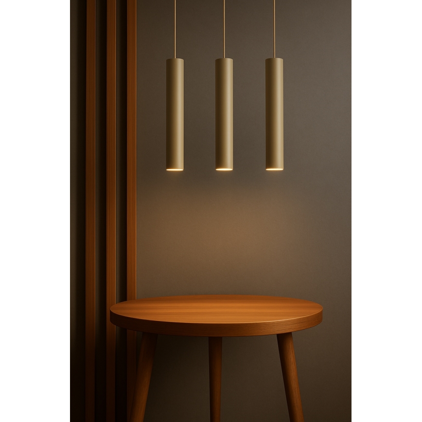 Brilagi - Lampa wisząca na lince TUBE 1xGU10/15W/230V beżowa/złota