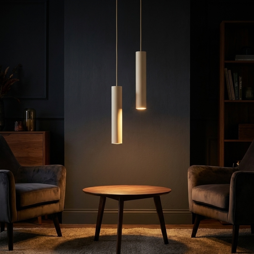 Brilagi - Lampa wisząca na lince TUBE 1xGU10/15W/230V beżowa/złota