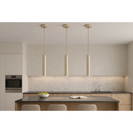 Brilagi - Lampa wisząca na lince TUBE 1xGU10/15W/230V beżowa/złota