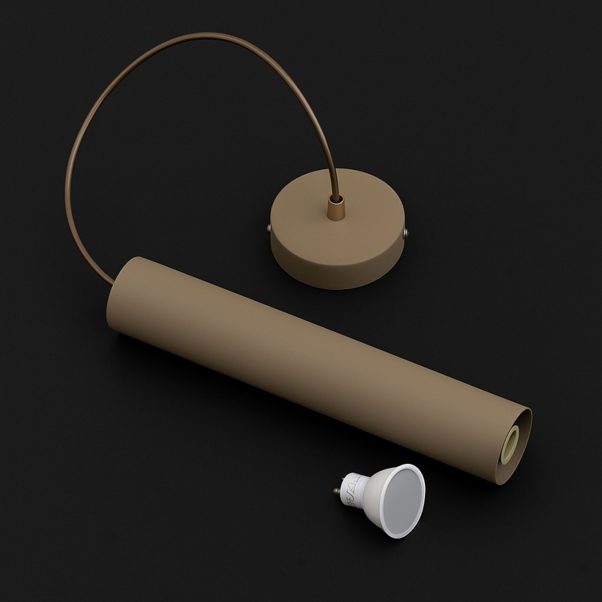 Brilagi - Lampa wisząca na lince TUBE 1xGU10/15W/230V beżowa/złota